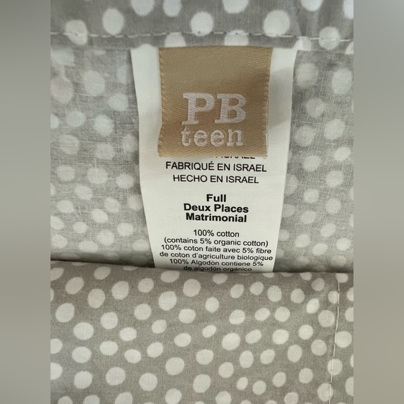 Pottery Barn Teen Gray and White Mini Dot Full Sheet Set - Picture 3 of 4